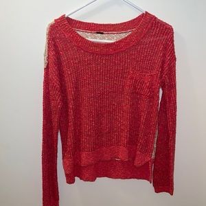 Free People Pink Sweater with Crochet Back